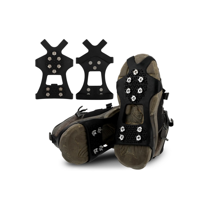 Ice Cleats for Shoes and Boots with 10 Stainless Steel Spikes Kids Adults